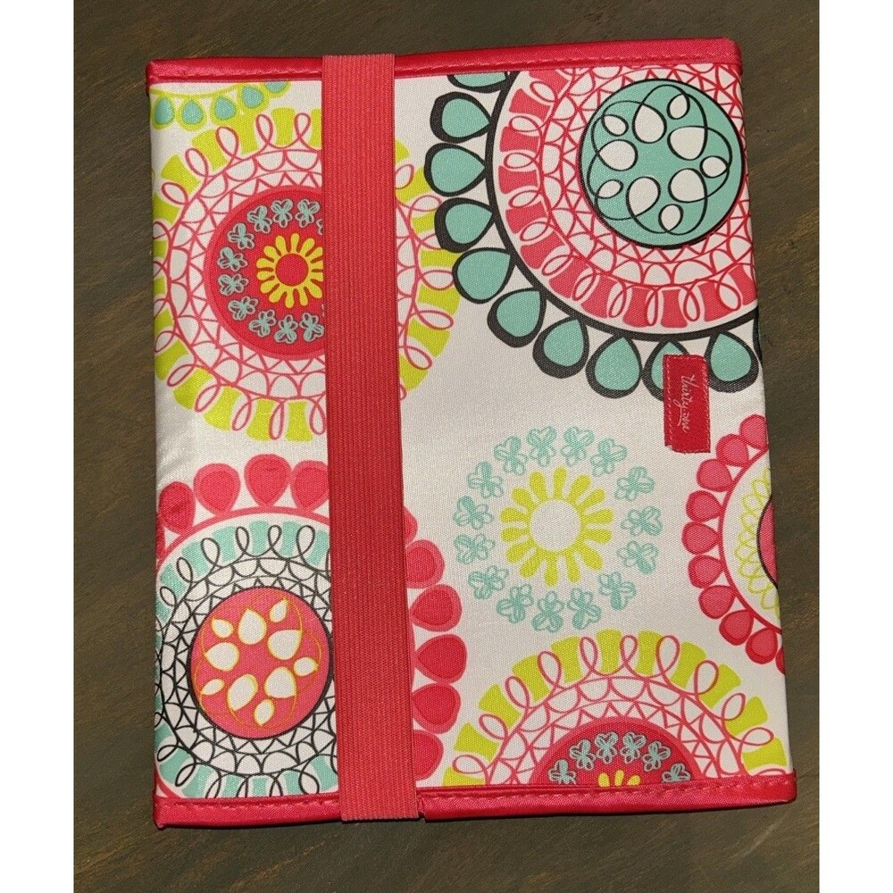 Thirty One Fold It Up Organizer Citrus Medallion Tablet Notepad Holder New
